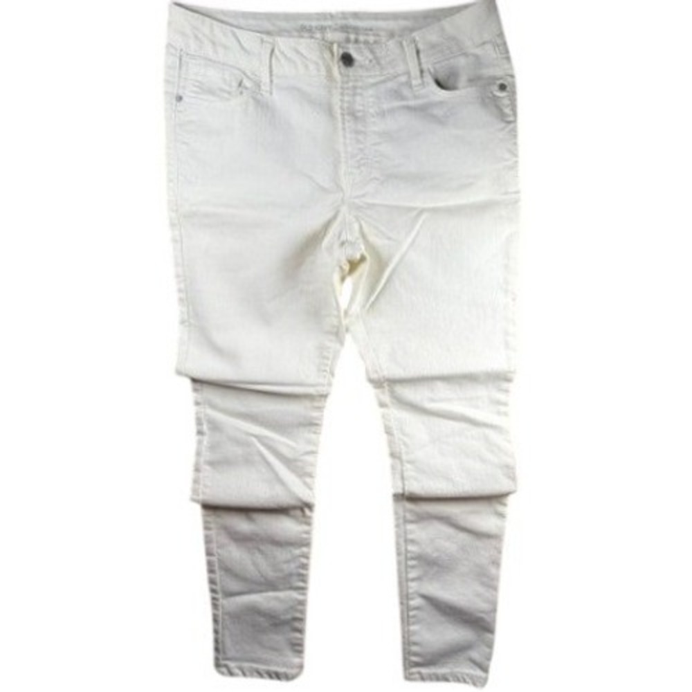 Old Navy Rockstar Skinny Jeans Women 10 Long White Mid-Rise Stretch Denim - Picture 2 of 8